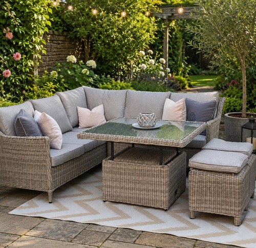 Rattan garden furniture corner - rattan,