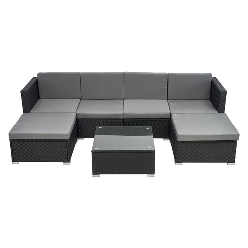 Rattan garden furniture set - garden,